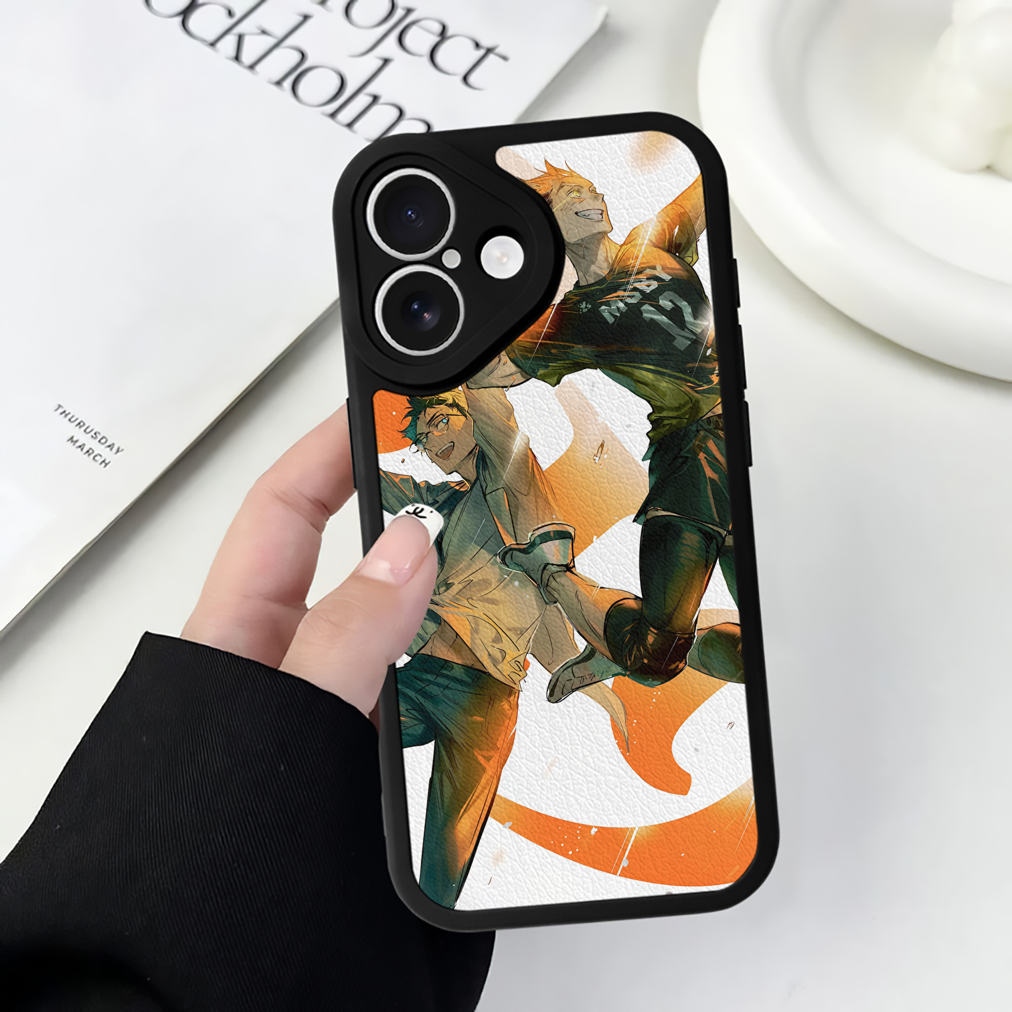 （画像用） ハイキュー!! Haikyu!! 【iPhone 16シリーズ対応】シリコンスマホケース（レザー調） 材質：シリコン